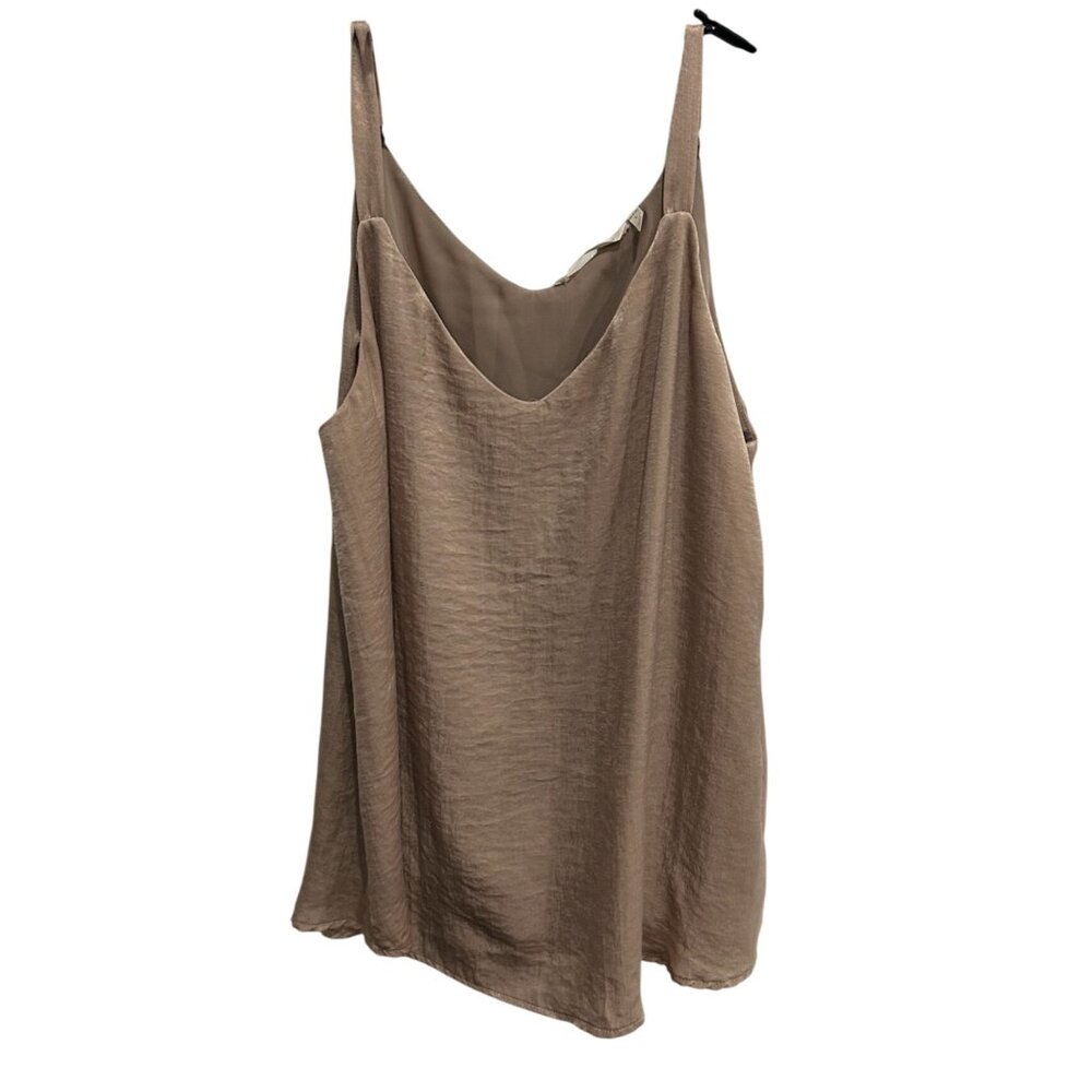 Soft Surroundings Womens Beige V-Neck Tank Top Blouse Size Sz Large